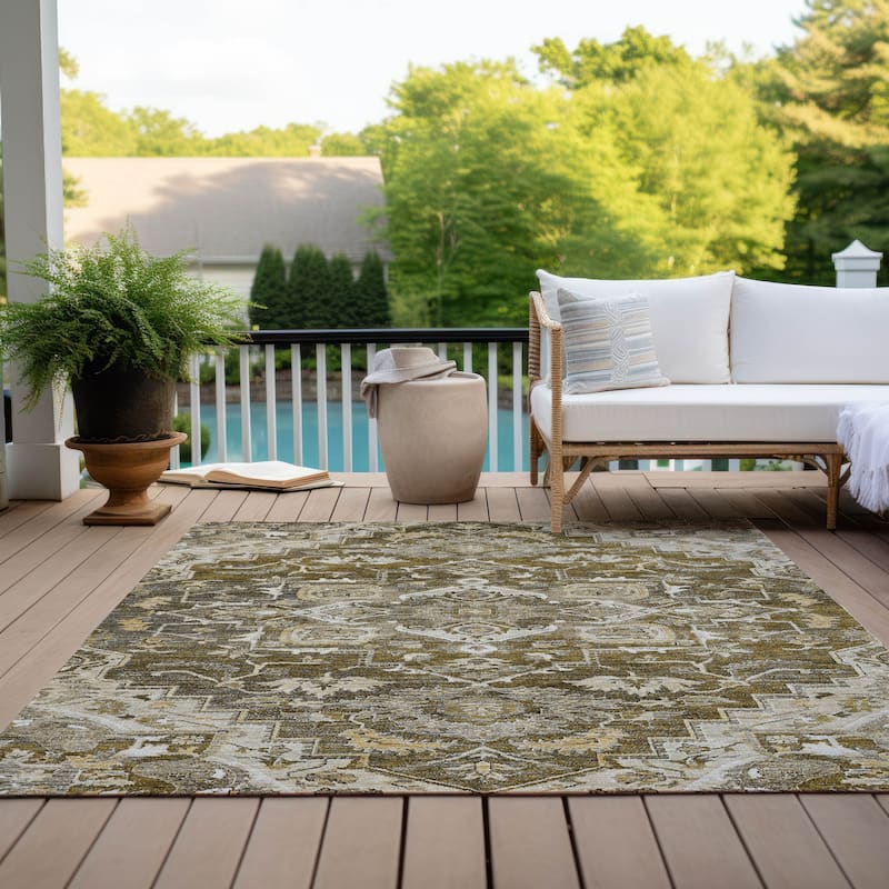 Machine Washable Indoor/ Outdoor Chantille Traditional Boho Rug