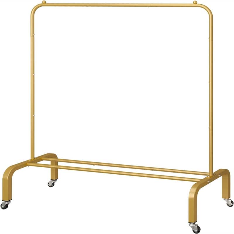 Metal Clothing Rack with Wheels - 15.75"D x 43.31"W x 61"H