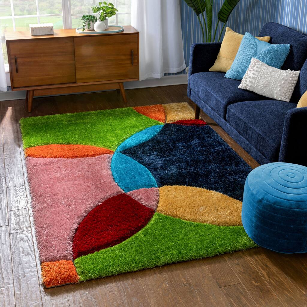 Well Woven San Francisco Newport Geometric Shag Area Rug