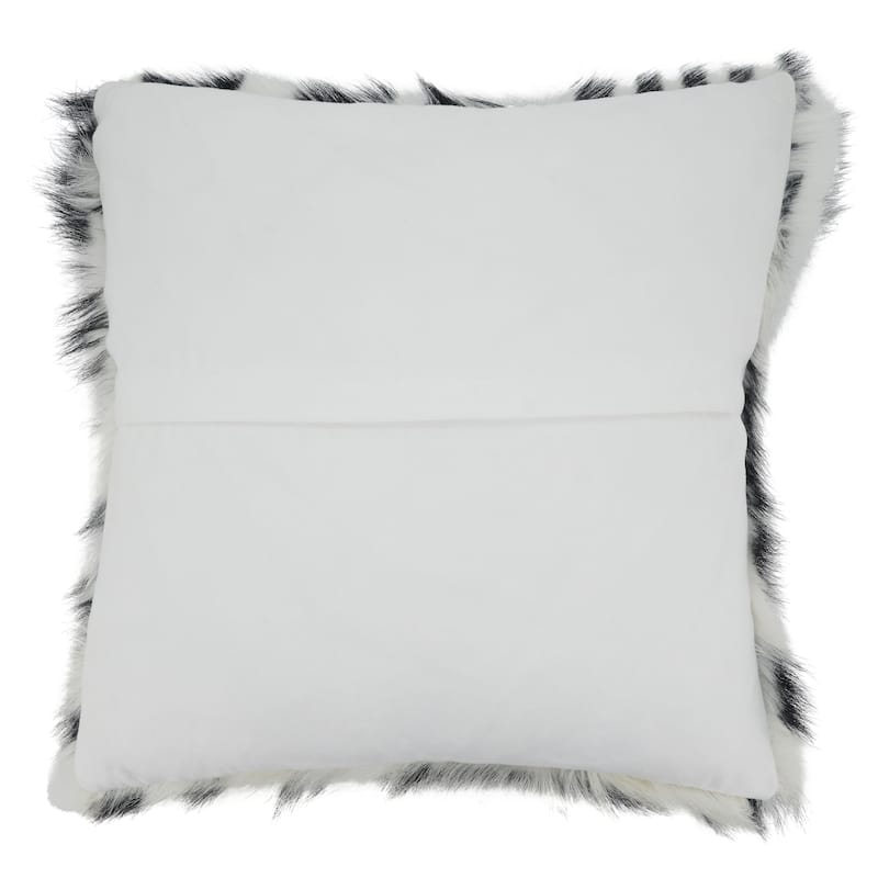 Zebra Design Goat Fur Poly-Filled Throw Pillow