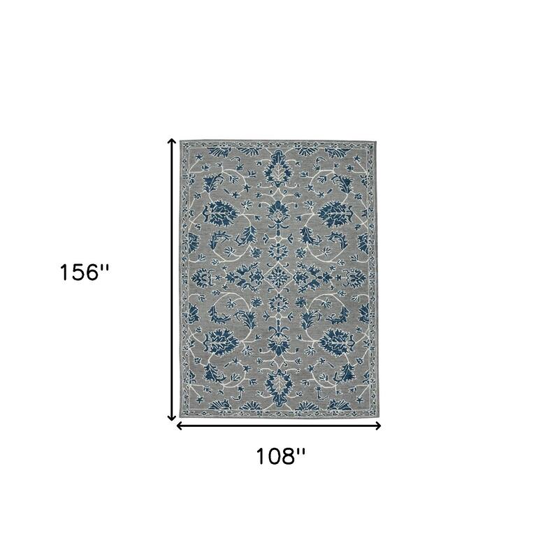HomeRoots Floral Medallion Traditional Rectangle Area Rug