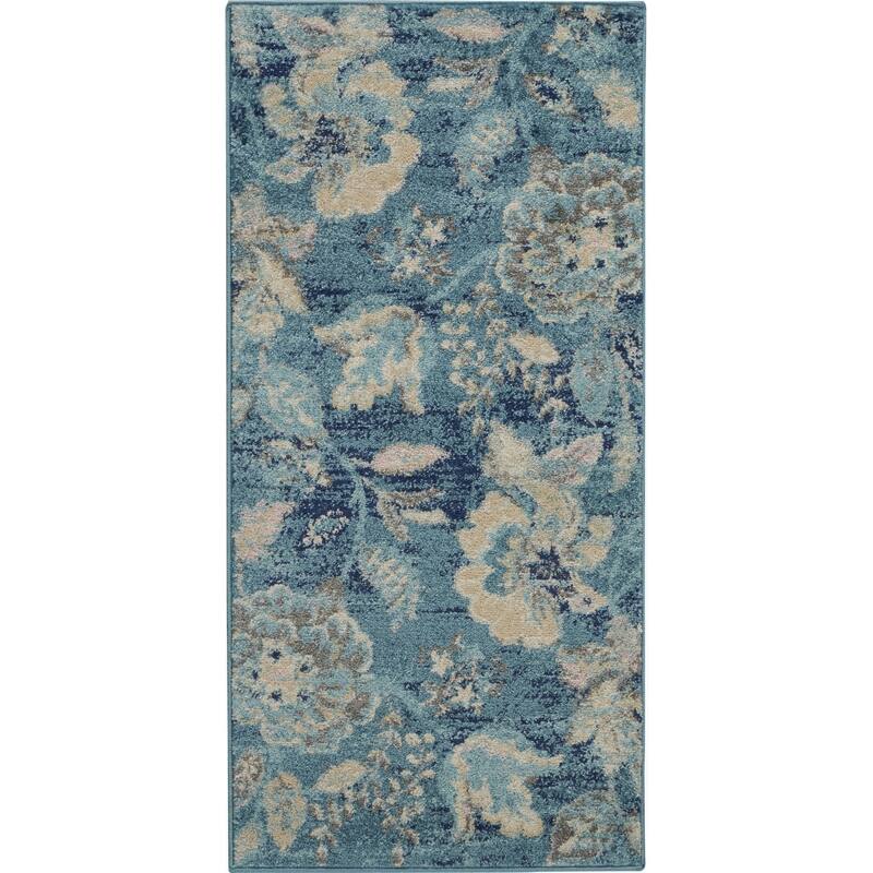 HomeRootsFloral Transitional Rectangle Area Rug - 48' X '24' X '0.5