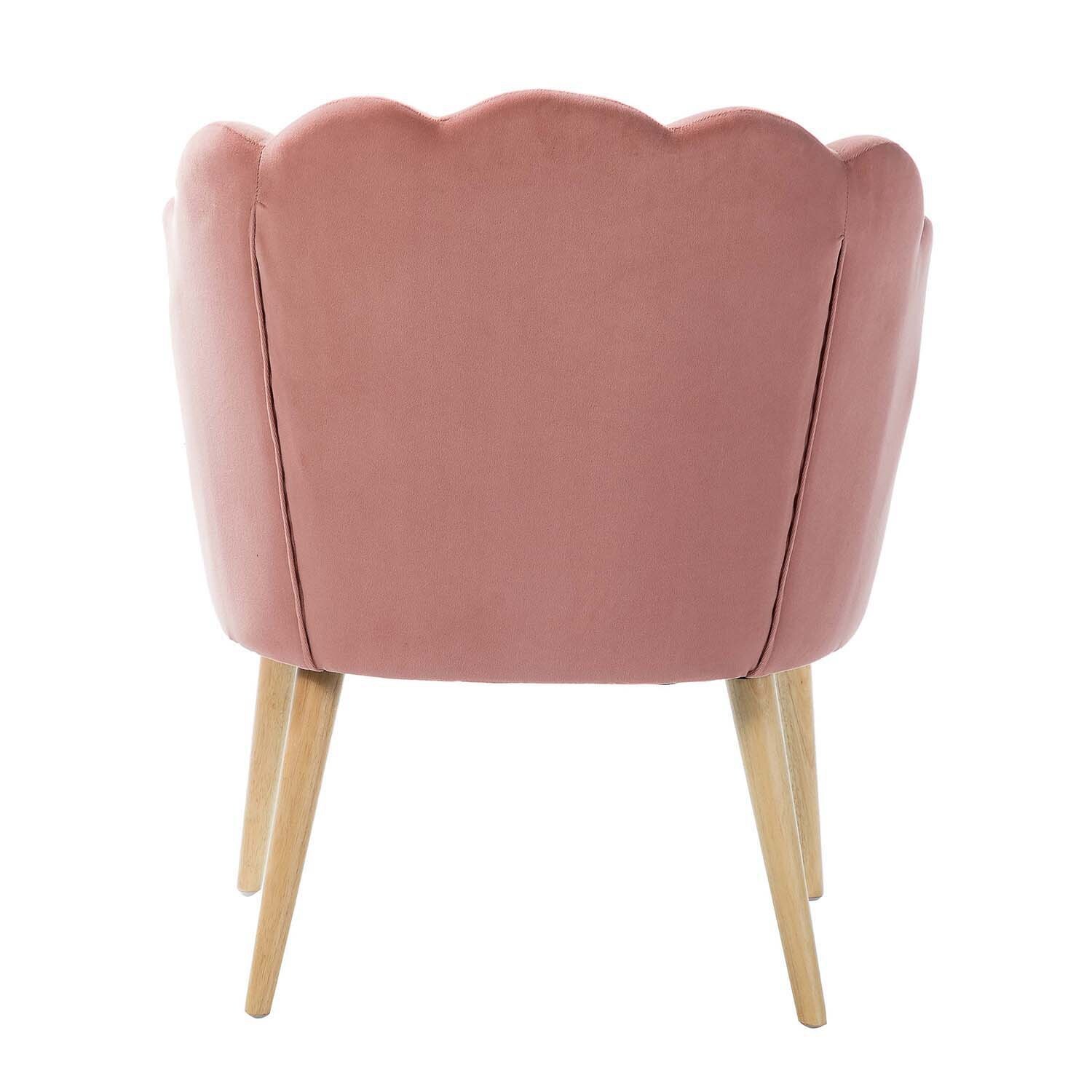Eleanora Modern Cute Scalloped Back Tufted Velvet Armchairs Set of