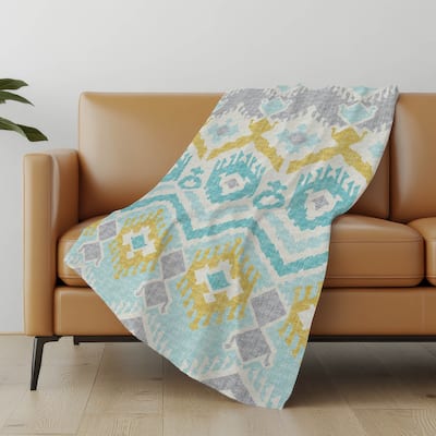 Premium Machine Washable ASB108 Sherpa Boho Global Throw Blanket