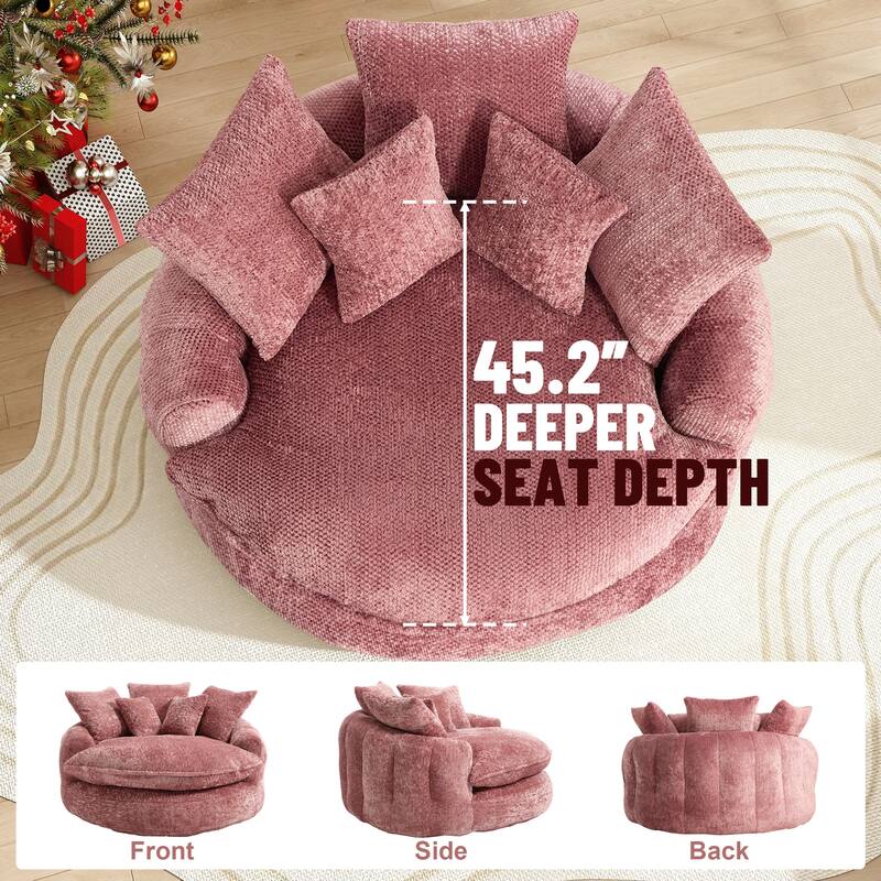 Rossetta Oversized Round Polyester Foam Chair with Pillows