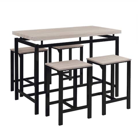 Clihome Dining Table with 4 Chairs,5 Piece Dining Set with Counter and Pub - N/A