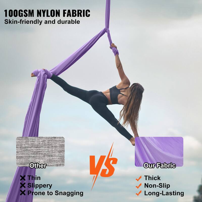 Aerial Fitness Hammock Kit Strong Nylon Swing with Complete Rigging