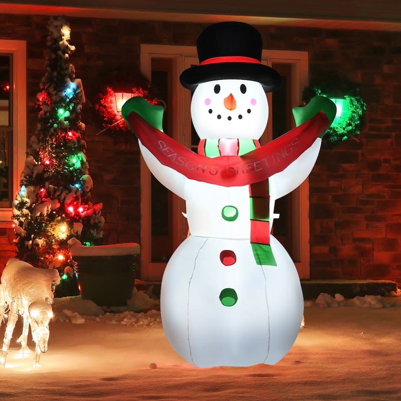 Gymax 6ft Christmas Inflatable Snowman Holiday Decoration w/ Internal - See Details - Multicolor