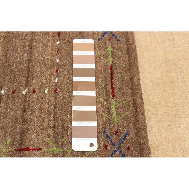 ECARPETGALLERY Hand Loomed Kashkuli Gabbeh Brown Wool Rug - 3'2 x 4'9