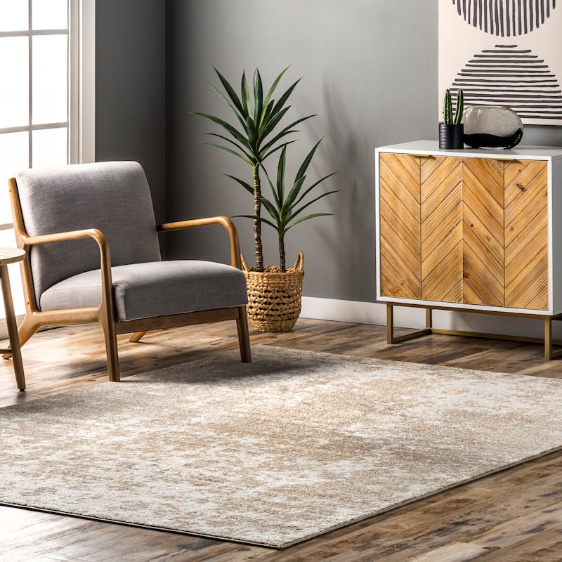 Nuloom Stacy Contemporary Abstract Area Rug - 5' x 7'6" - Beige
