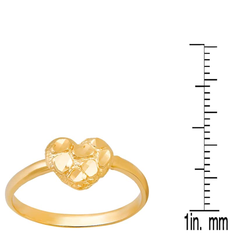 Sterling Silver and Gold Plated Silver Mini Heart Nugget Ring