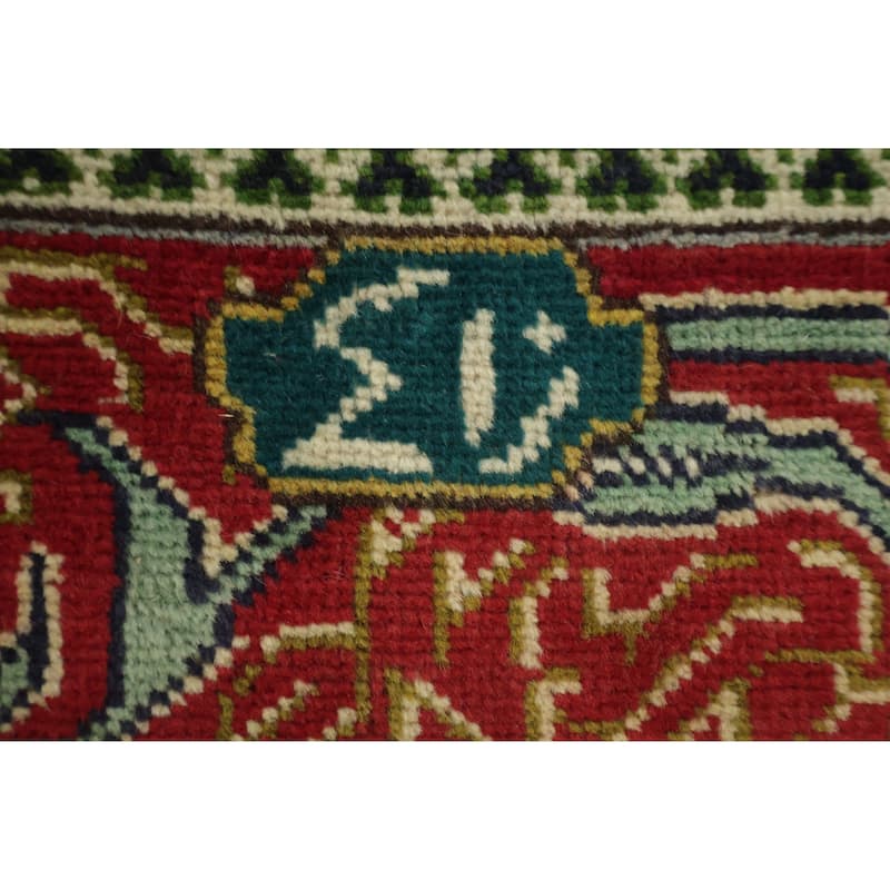 Hand Knotted Oriental 100% Wool Carpet Traditional All-Over Beige & Ivories Tabriz Area Rug - 11' 1'' X 8' 3''