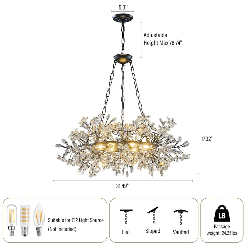 KAYLA D800/D1000/L1300 Tree Branch Chandelier Dining Pendant - Copper Color
