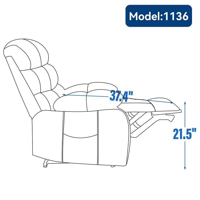 Large Size Dual Motors Power Lift Recliner with 8 Point Massage, Lumbar Heating, USB Ports and Side Pockets