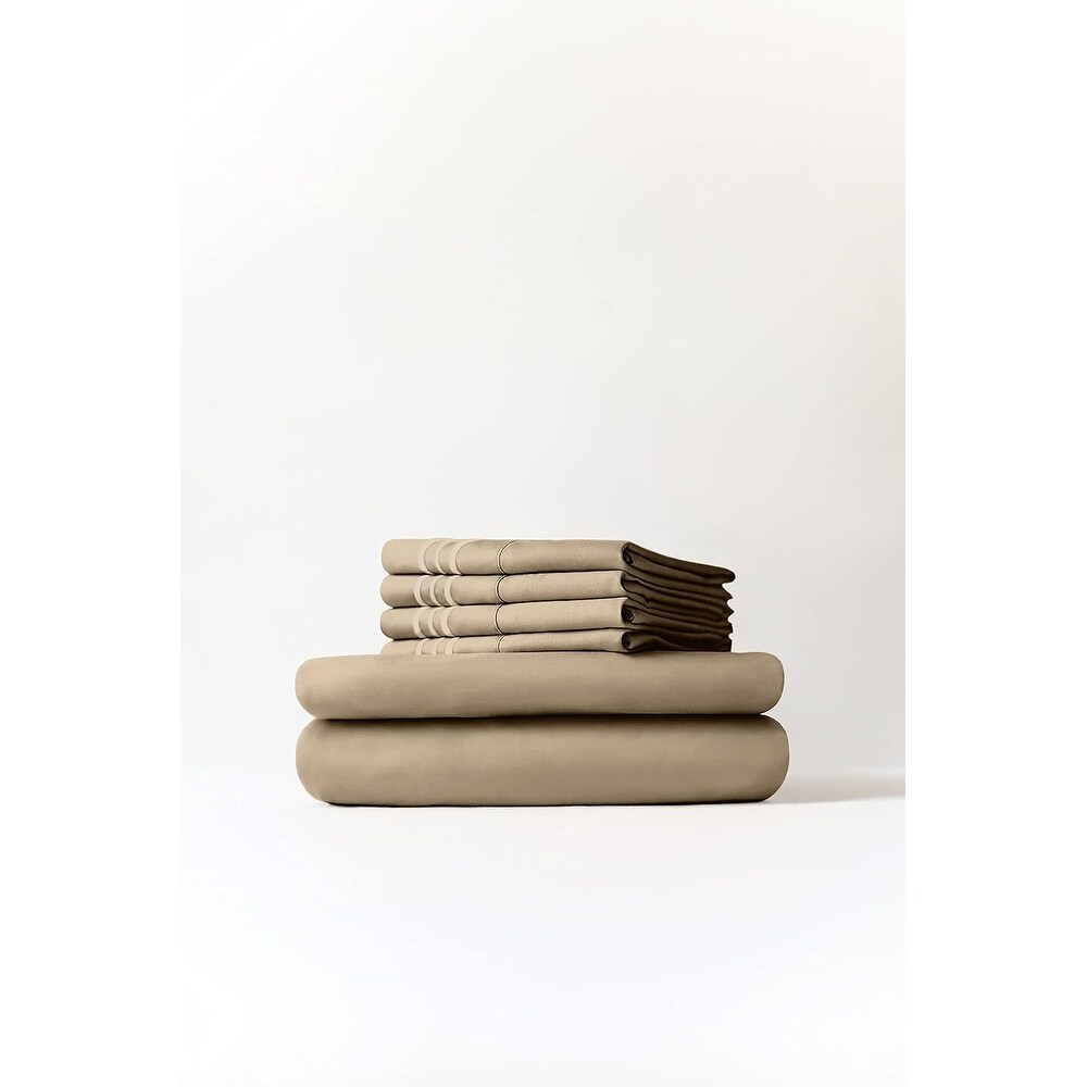 CGK Linens 6 Piece Solid Deep Pockets Microfiber, Easy-Fit Bed Sheet Set - Picture 284 of 396