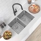 preview thumbnail 12 of 12, STYLISH Undermount 28" Double-Bowl Stainless Steel Kitchen Sink S-300XG - 28" x 18" x 10"