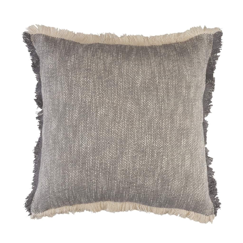 HomeRoots 20" X 20" Gray And White 100% Cotton Abstract Zippered Pillow