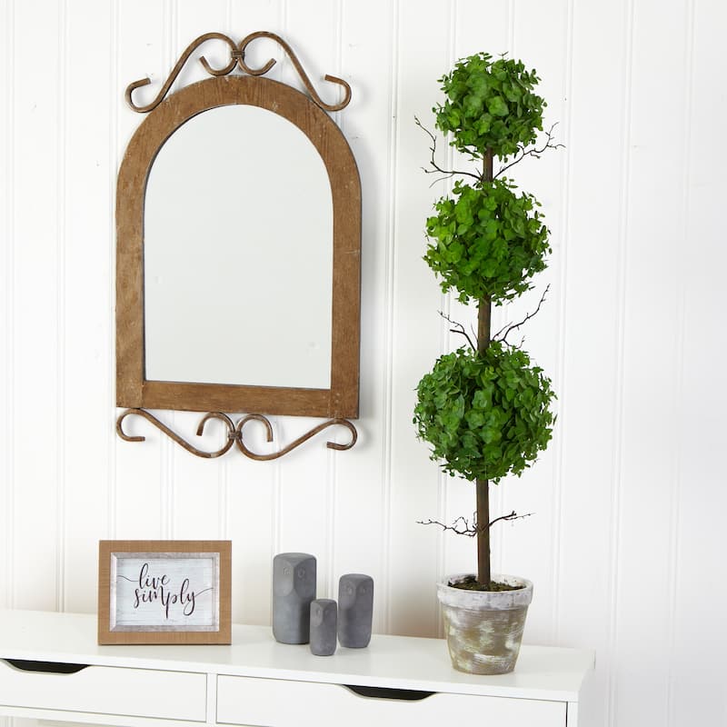 3' Eucalyptus Triple Ball Topiary Artificial Tree - 6"
