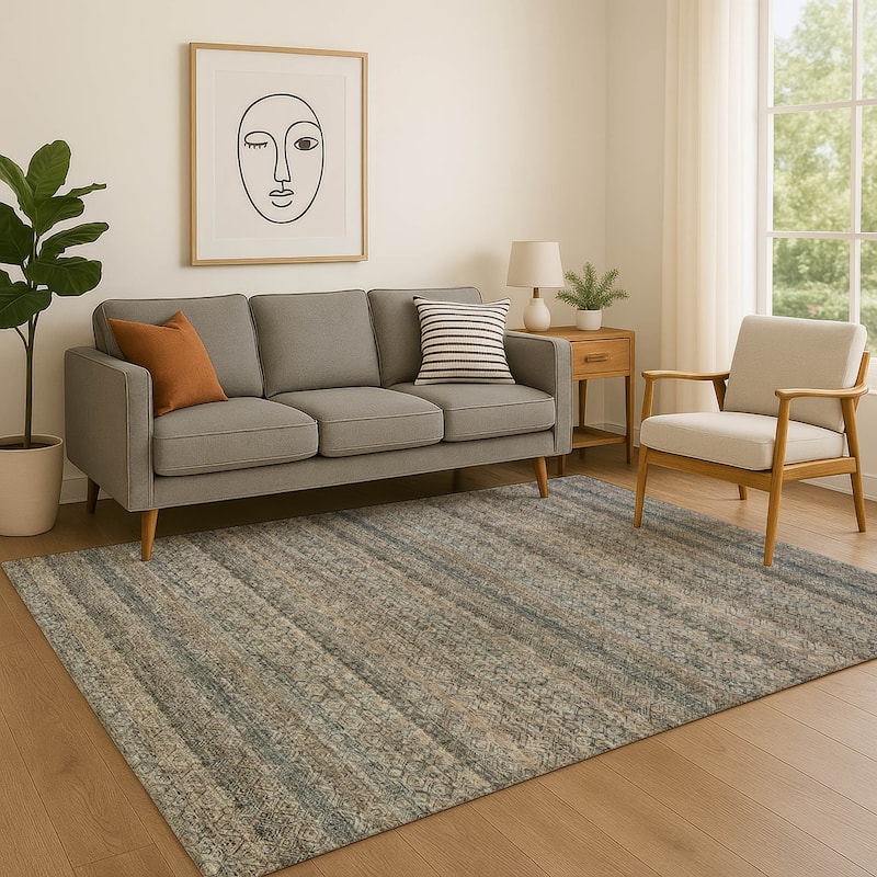 Premium Washable Super Soft Boho Stripes Mayfield Rug - Chocolate - 8' x 10'