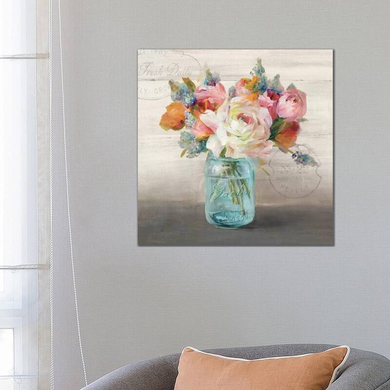 iCanvas "French Cottage Bouquet II" by Danhui Nai Canvas Print - 26x26x1.5