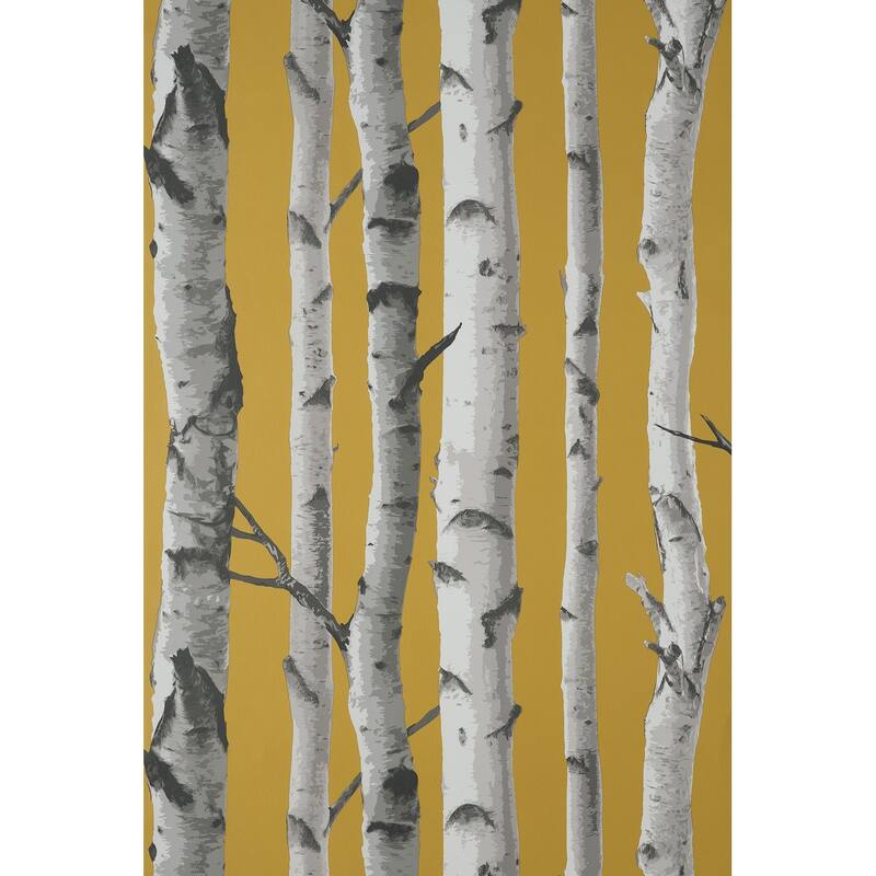Fine Decor Chester Mustard Birch Trees Wallpaper