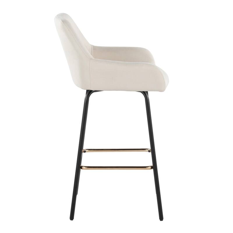 Porch & Den Galotti Fixed Height Counter Stool with Metal Legs & Square Footrest (Set of 2)