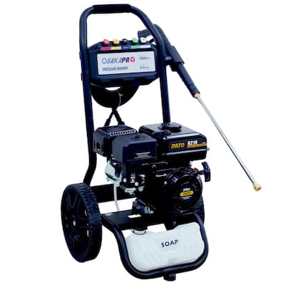 3500PSI 2.5GPM Gas Powered High Gas Pressure Washer with 5PCS Adjustable Nozzles, Onboard Soap Tank and Wand