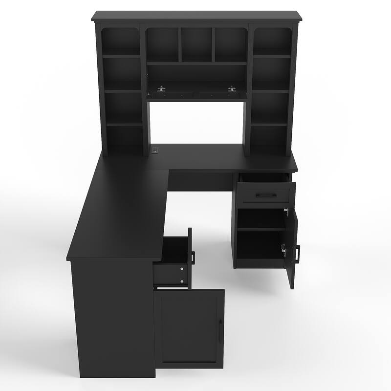 Desk with File Drawer, White finish