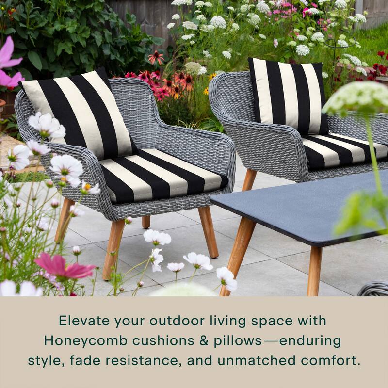 Outdoor Universal Seat Cushion (2-Pack) - 18" wide x 17.5" deep x 2.5" thick