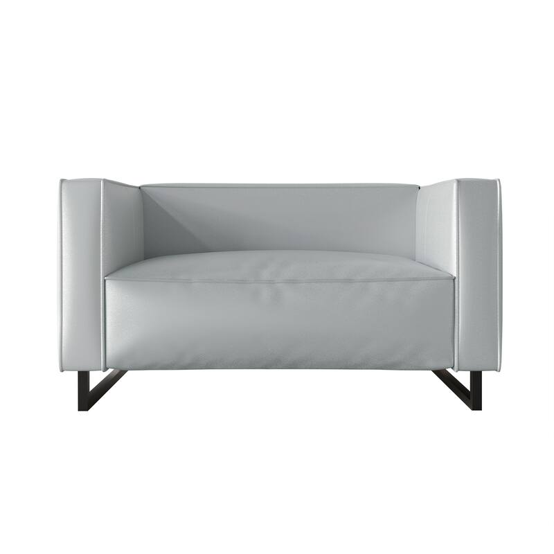CraftPorch Mid Century Modern Upholstered Loveseat - Silver