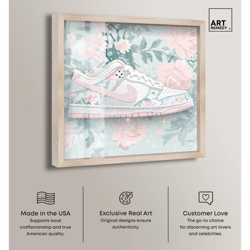 Dainty Floral Sneaker Shadowbox by Art Remedy