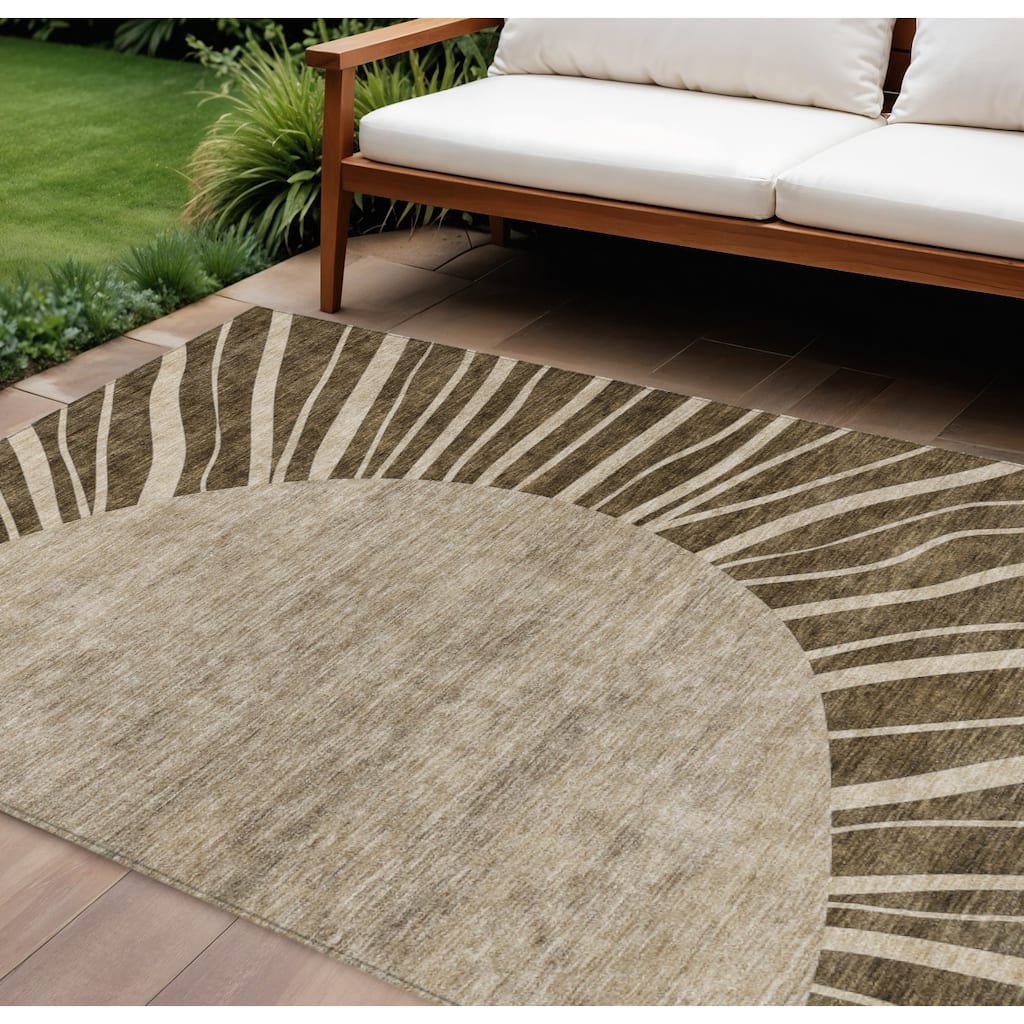 HomeRoots Abstract Transitional Rectangle Outdoor Rug