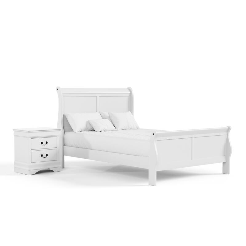 Furniture of America Mayday Modern Solid Wood 2-Piece Sleigh Bedroom Set