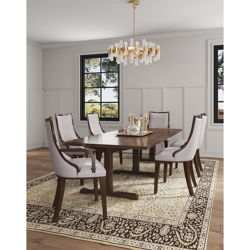 Manhattan Comfort Grand Wood Upholstered Armchair