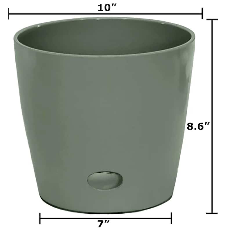 10" Round Self-Watering Indoor/Outdoor Bamboo Pot