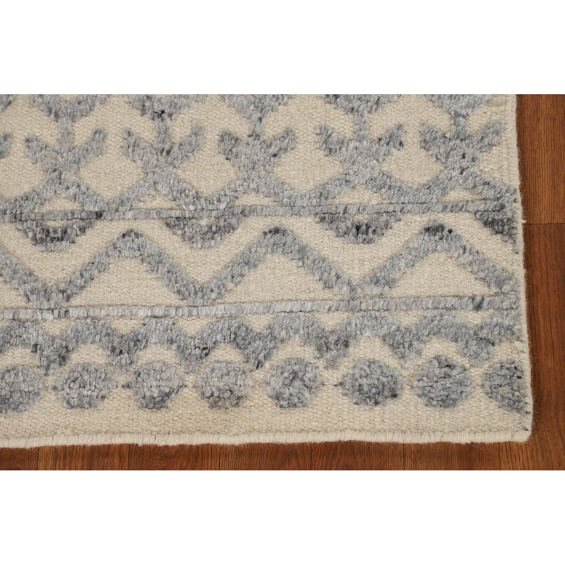 Moroccan Indian Rug Hand-Knotted Foyer Beige Wool Carpet - 2'0"x 3'0"