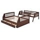 preview thumbnail 36 of 37, Detachable Design Twin-over-Full Bunk Bed with Drawers，Ladder and Storage Staircase