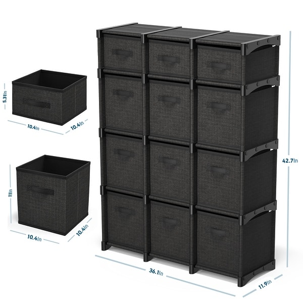 dimension image slide 0 of 6, Empyrean Cube Storage Organizer for Bedroom - Box Storage Cubby Organizer for Living Room, Office, & Playroom