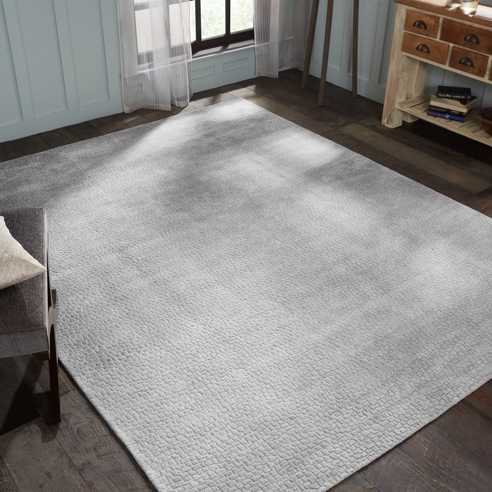 Handmade Mosaic Hand-loomed Solid Color Area Rug