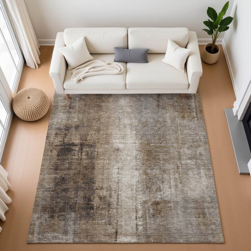 Premium Washable Super Soft Ombre Solid Mayfield Rug - Brown - 10' x 14'