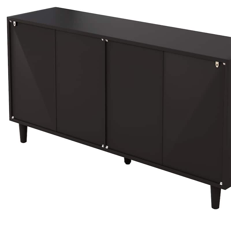 51" Rattan Storage Cabinet with 6 Drawers and Wood Legs