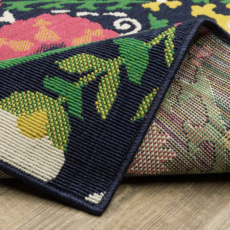 Harlowe Bold Boho Floral Navy/ Multi Area Rug