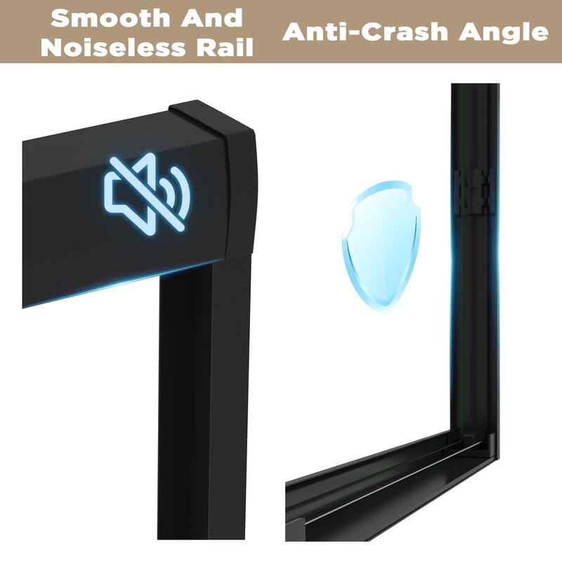 GDFStudio - Alden Adjustable Frameless Double Sliding Shower Door for Modern Bathroom Spaces