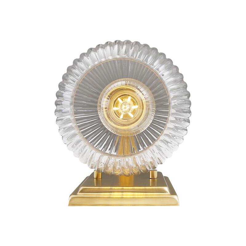 Yep by Golden Lighting Elliott 1-light Vanity in Brushed Champagne Brass and Clear Ribbed Glass - Gold