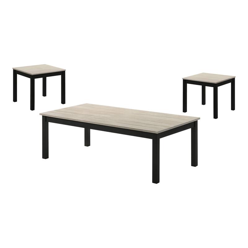 Furniture of America Sonnet Modern 3-Piece Wood Coffee Table Set with 2 End Tables