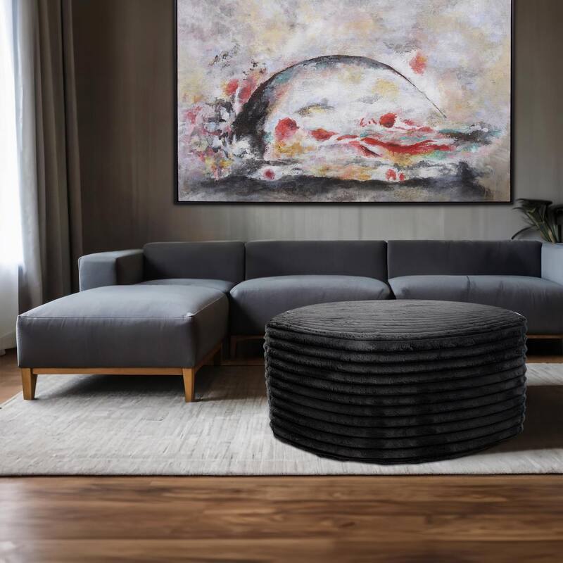 Universal Round Ottoman Shar Pei White