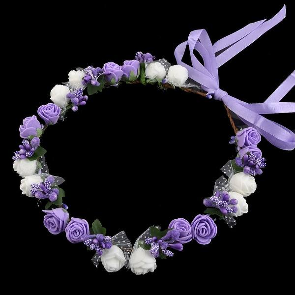 Shop Party Foam Handcraft Artificial Rose Flower Head Garland