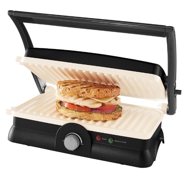 Oster Duraceramic Panini Maker And Grill Black CKSTPM20WECO 006