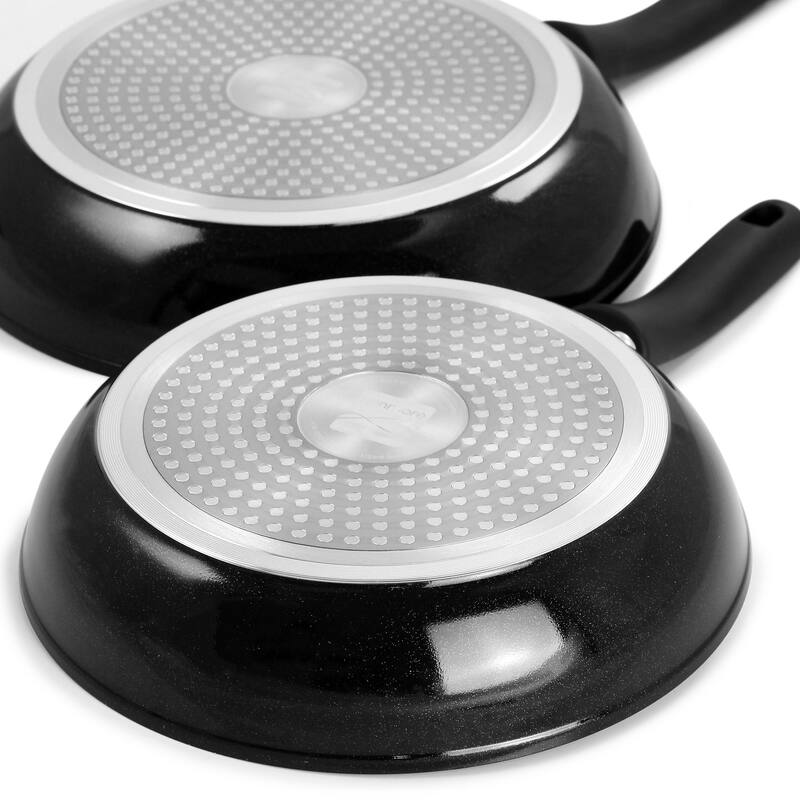 Kenmore 12 Piece Ceramic Coated Aluminum Cookware Set in Black - 12pc