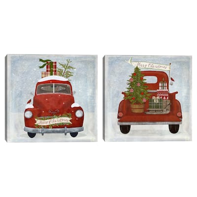 Christmas Truck I by Beth Albert Canvas Art Prints